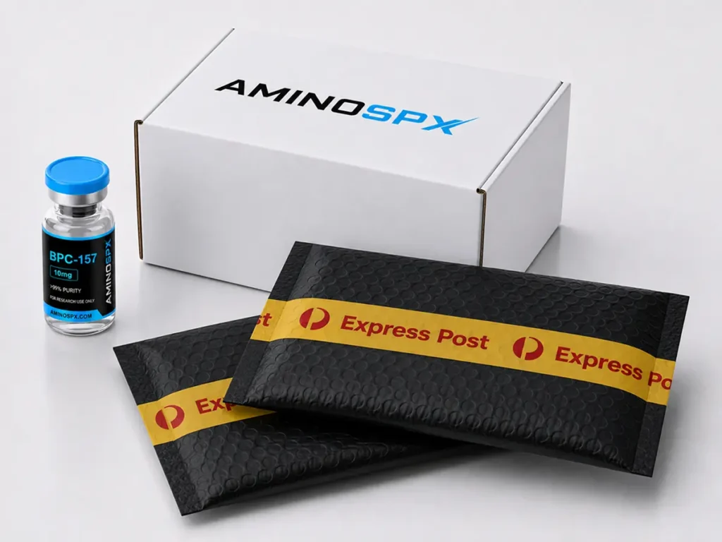 AminoSPX discreet packaging prepared for tracked Australian dispatch